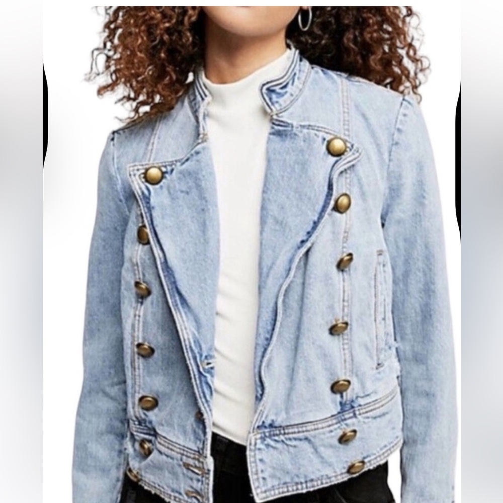 Free people denim military jacket.